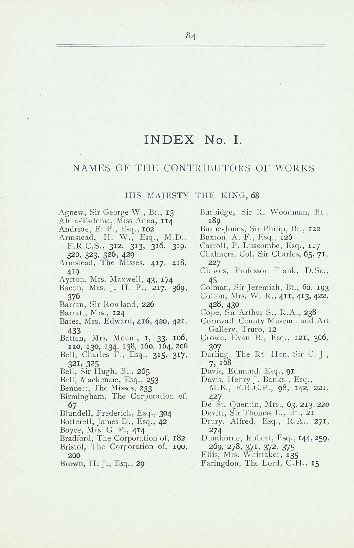 Page 86 of 1922 - Exhibition of Works by recently deceased Members of the Royal Academy