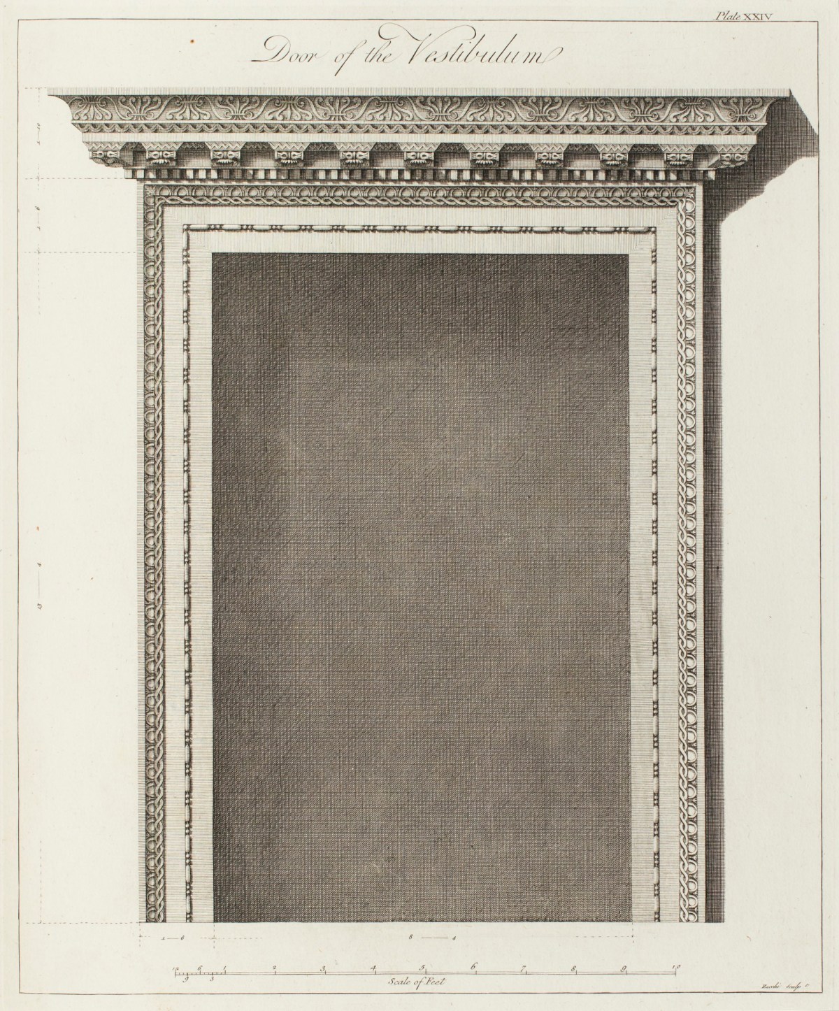 Charles-Louis Clérisseau, Door to the vestibule of the Diocletian palace, Split