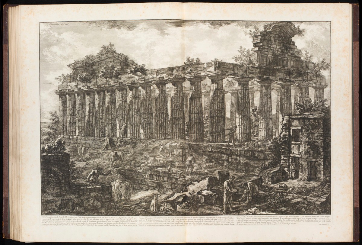 Giovanni Battista Piranesi, 'Vüe d'un autre temple, dans la Ville de Pesto.'