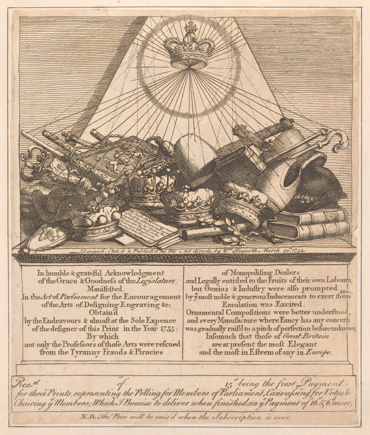 William Hogarth, Crowns, Mitres, Maces Etc