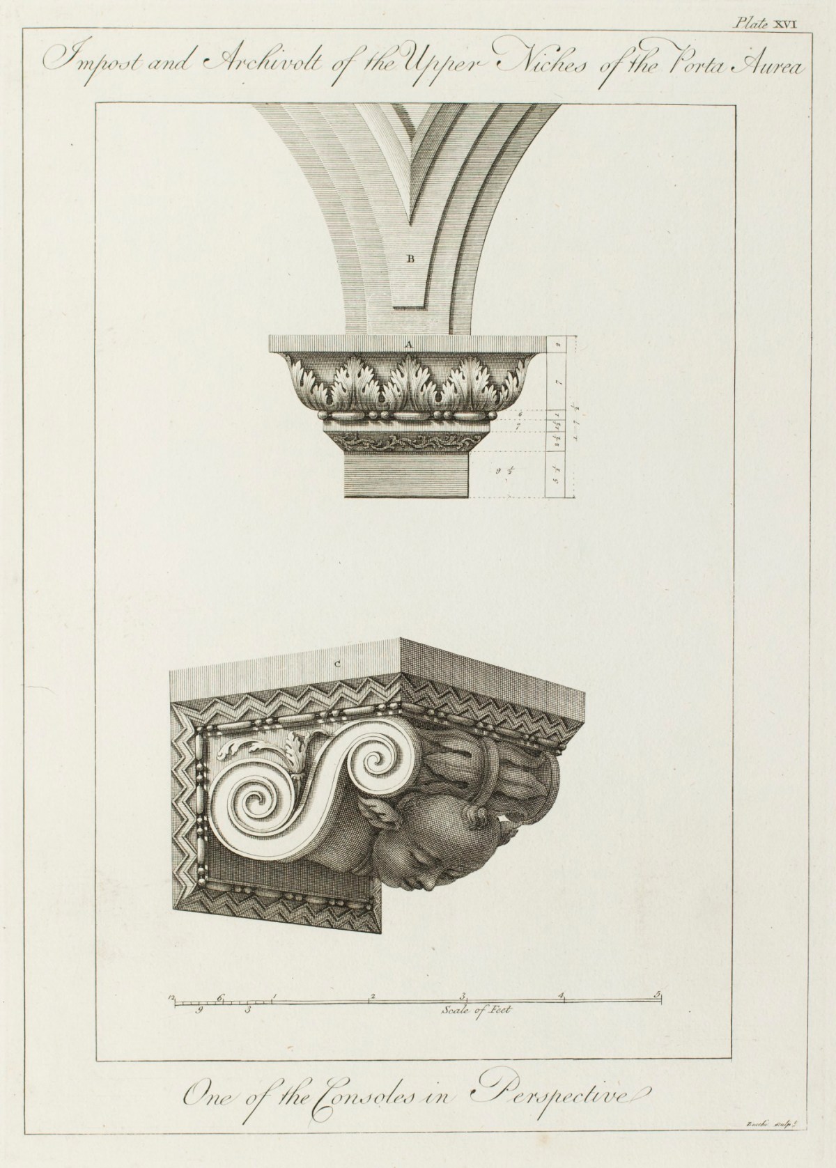 Charles-Louis Clérisseau, Details from the north wall of the Diocletian palace in Split