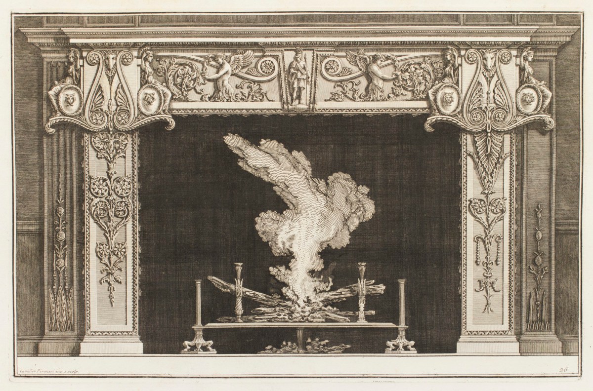 Giovanni Battista Piranesi, Design for chimneypiece with floral and leaf decoration