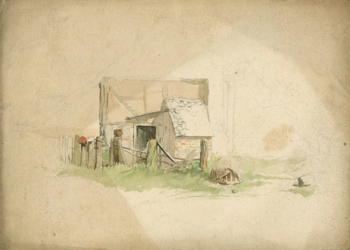Sir William Quiller Orchardson RA, Sketch of the side of a house or barn