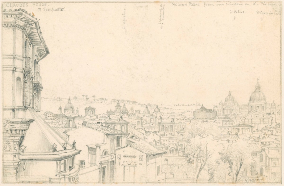 Edward William Cooke RA, View of Rome from the Pincian hill