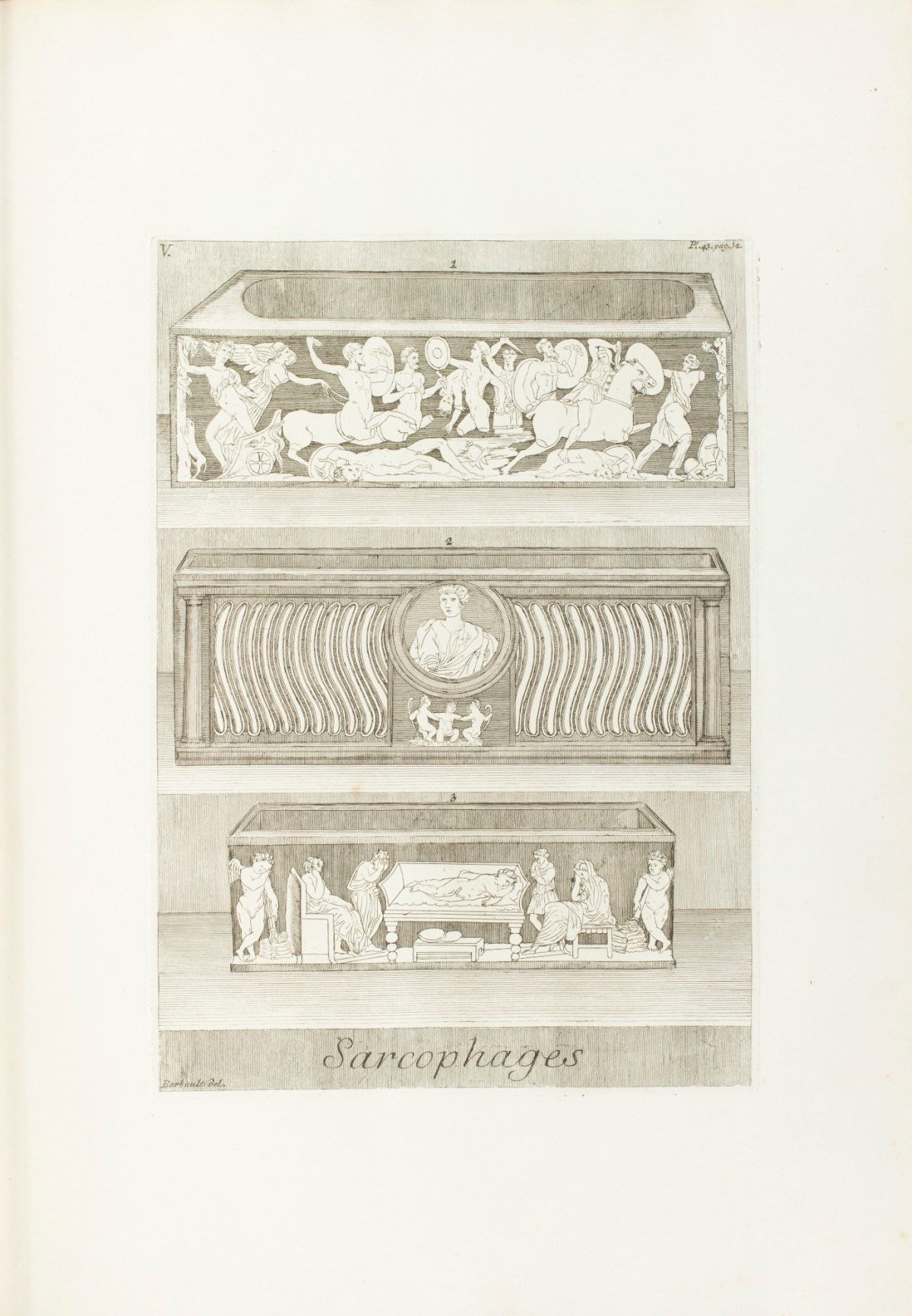 Jean Barbault, 'Sarcophages: Planche V.'