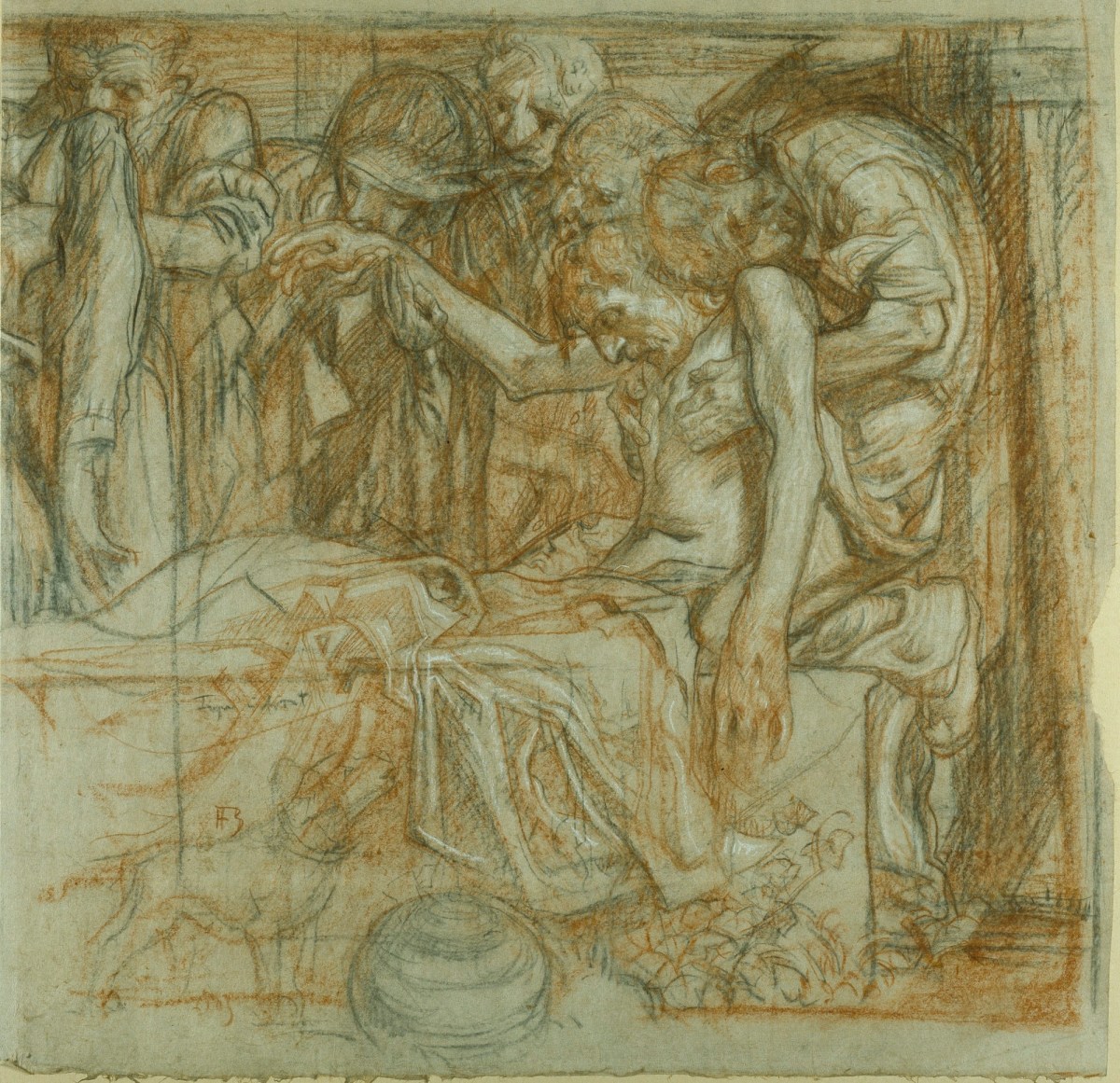 Sir Frank Brangwyn RA, The Entombment, study for a stained glass window