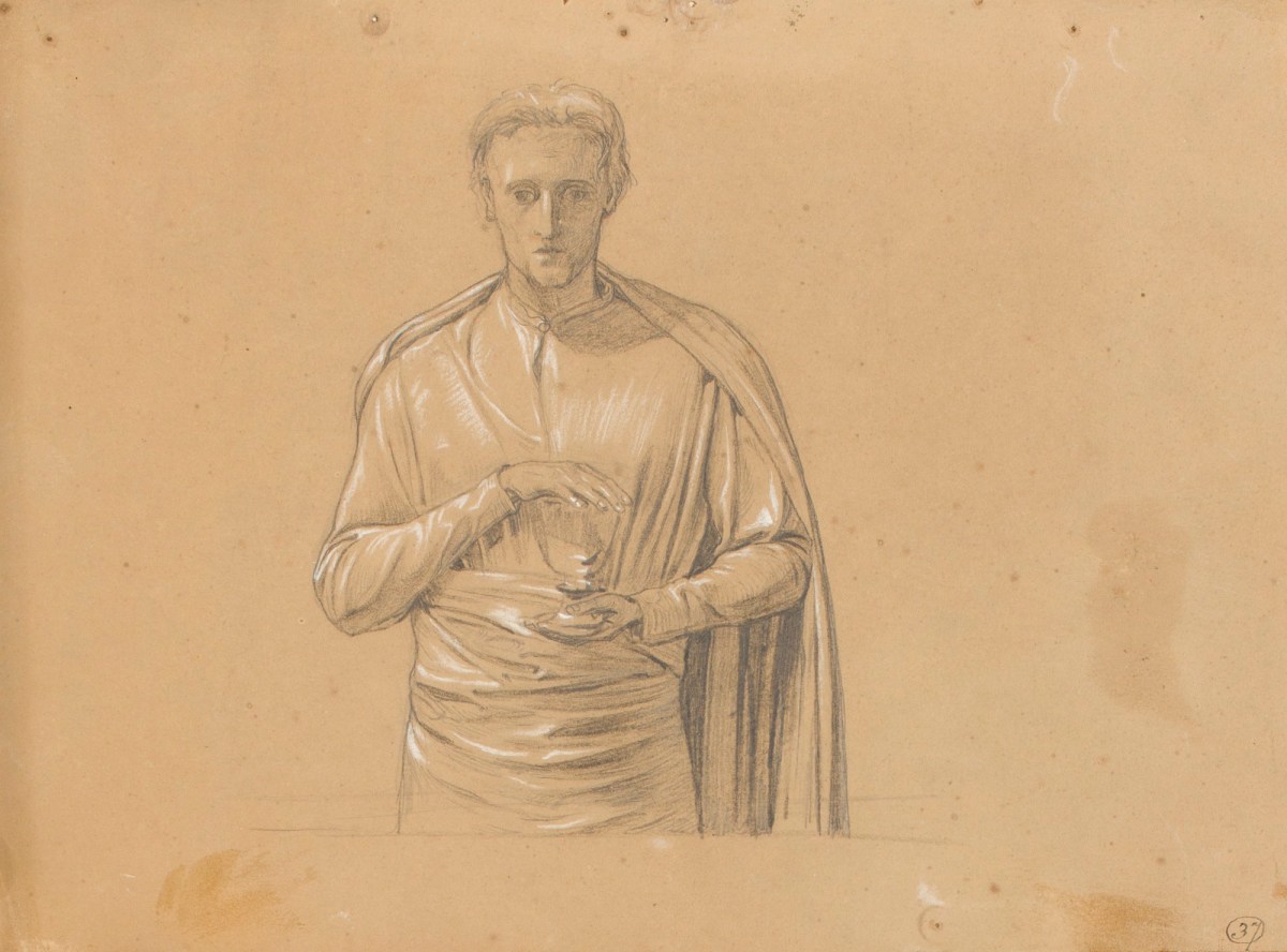 Henry Hugh Armstead RA, Half-length study of a figure holding a chalice for a reredos design
