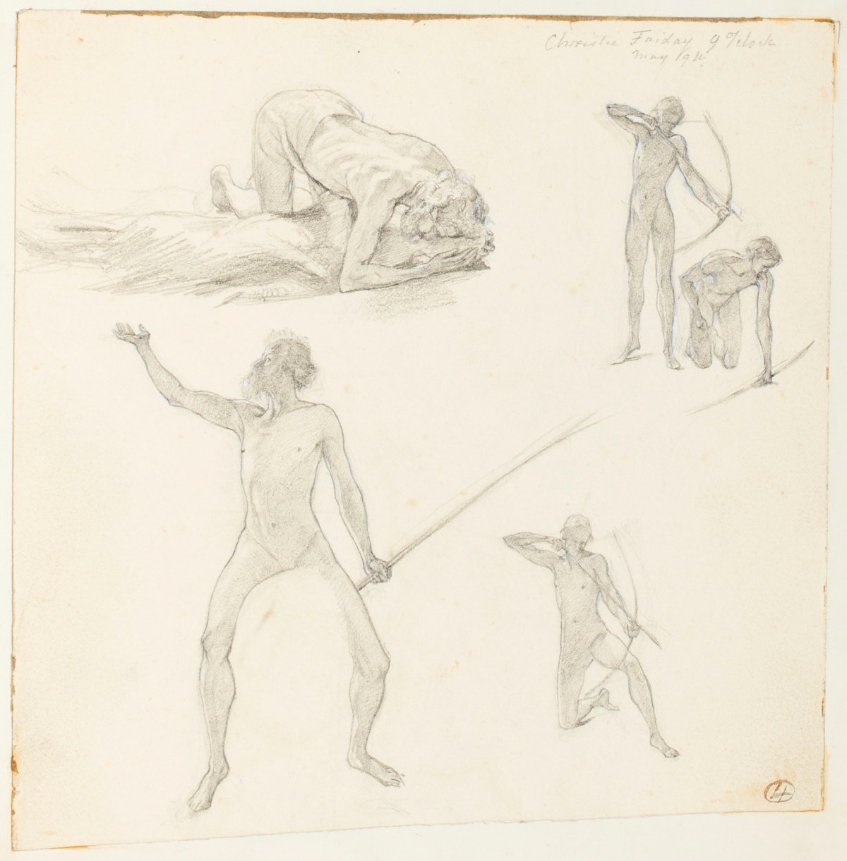 Henry Hugh Armstead RA, Compositional sketch for 'The Sun and Moon Stand Still'