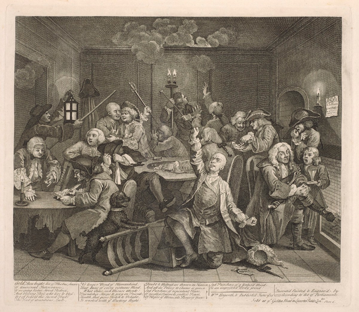 William Hogarth, A Rake's Progress, plate 6