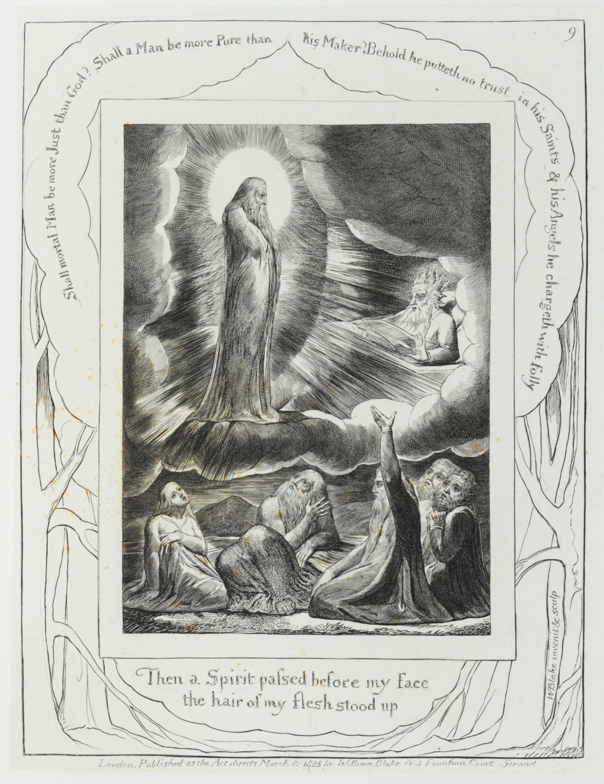 William Blake, 'Then a Spirit passed before my face the hair of my flesh stood up'