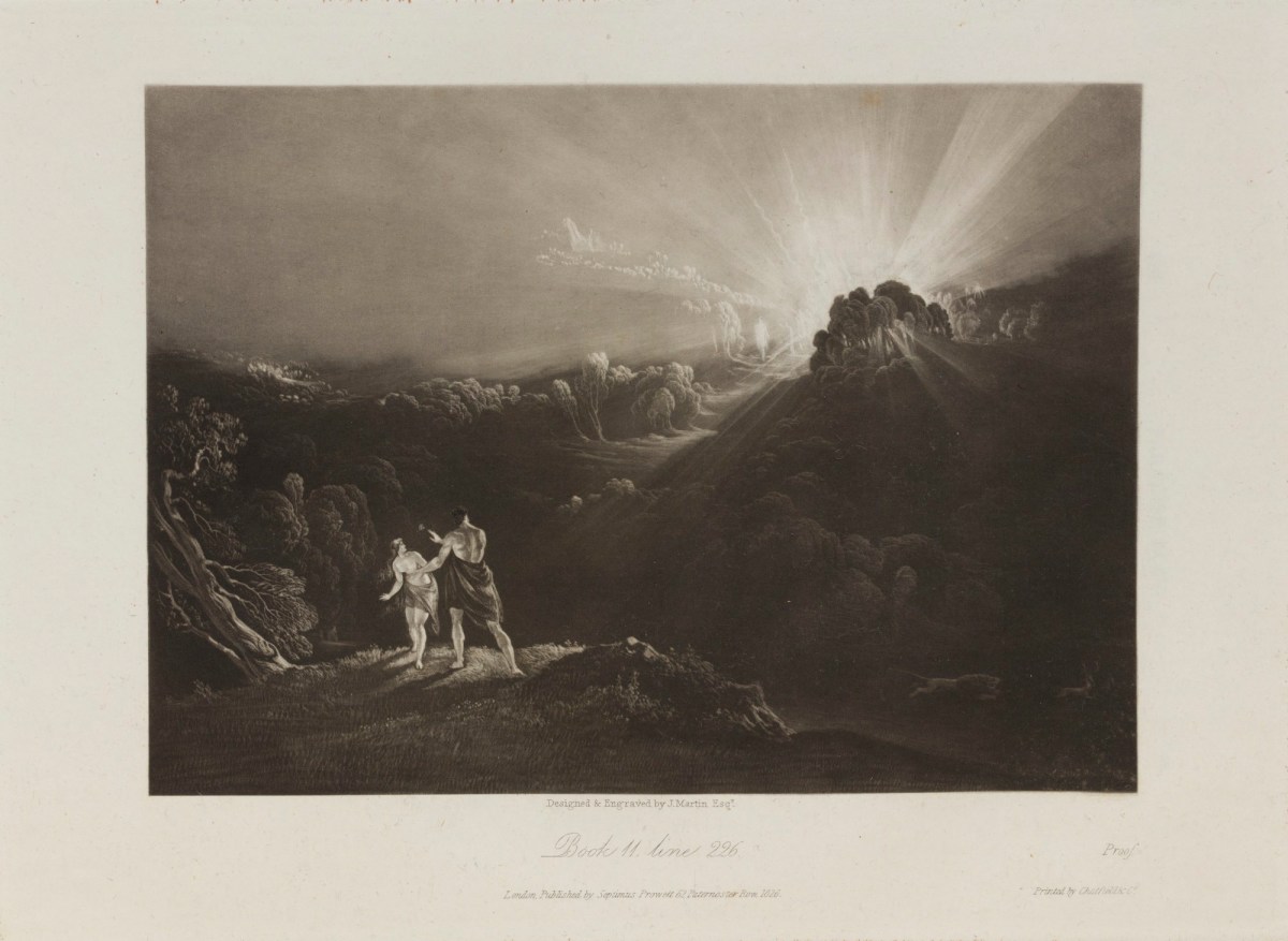 John Martin, Adam and Eve await the angel Michael