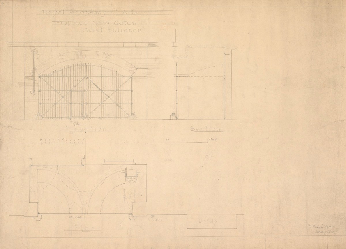 Richard Phené Spiers, Proposed design for New Gates at the West Entrance of Burlington House