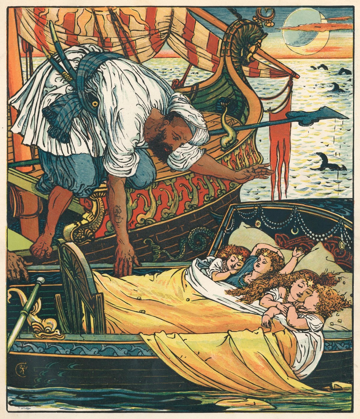 Walter Crane, The Corsair rescues the Children