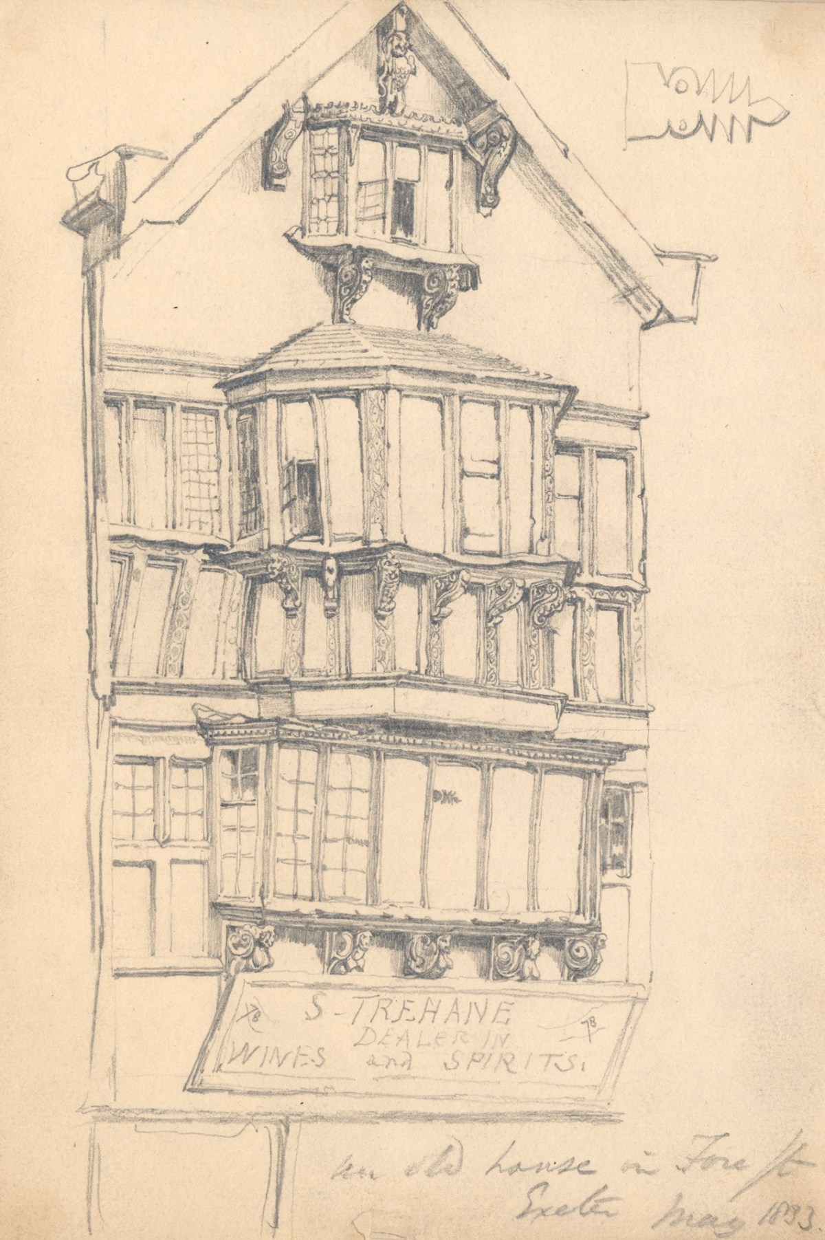 Solomon Alexander Hart RA, An old house in Fore Street, Exeter