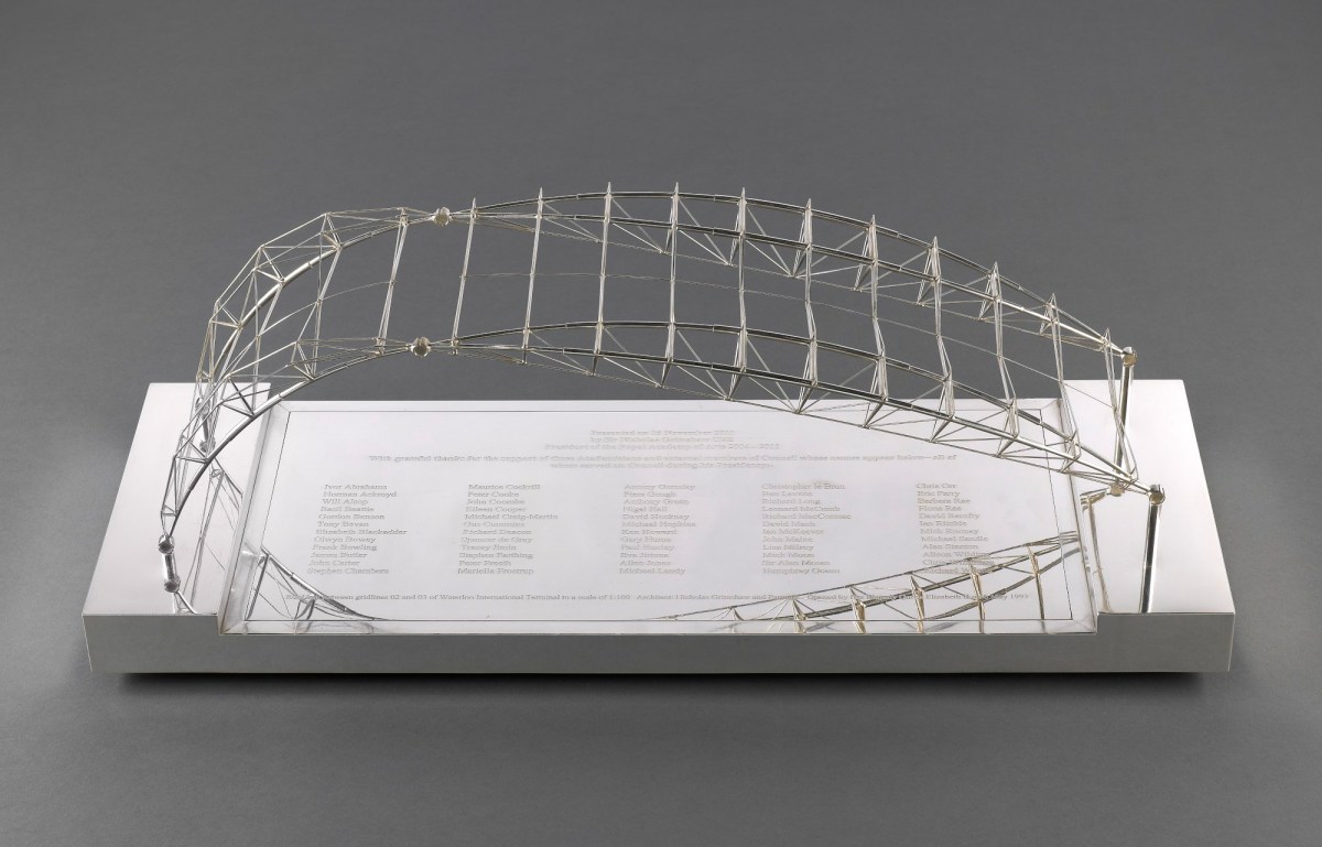 Sir Nicholas Grimshaw PPRA, Silver model of Waterloo International Terminal