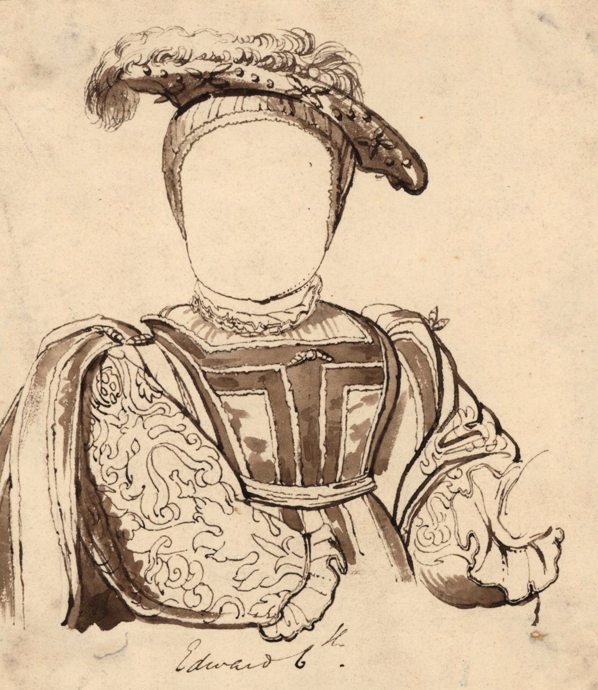 Solomon Alexander Hart RA, Sketch after Holbein's portrait of Edward VI