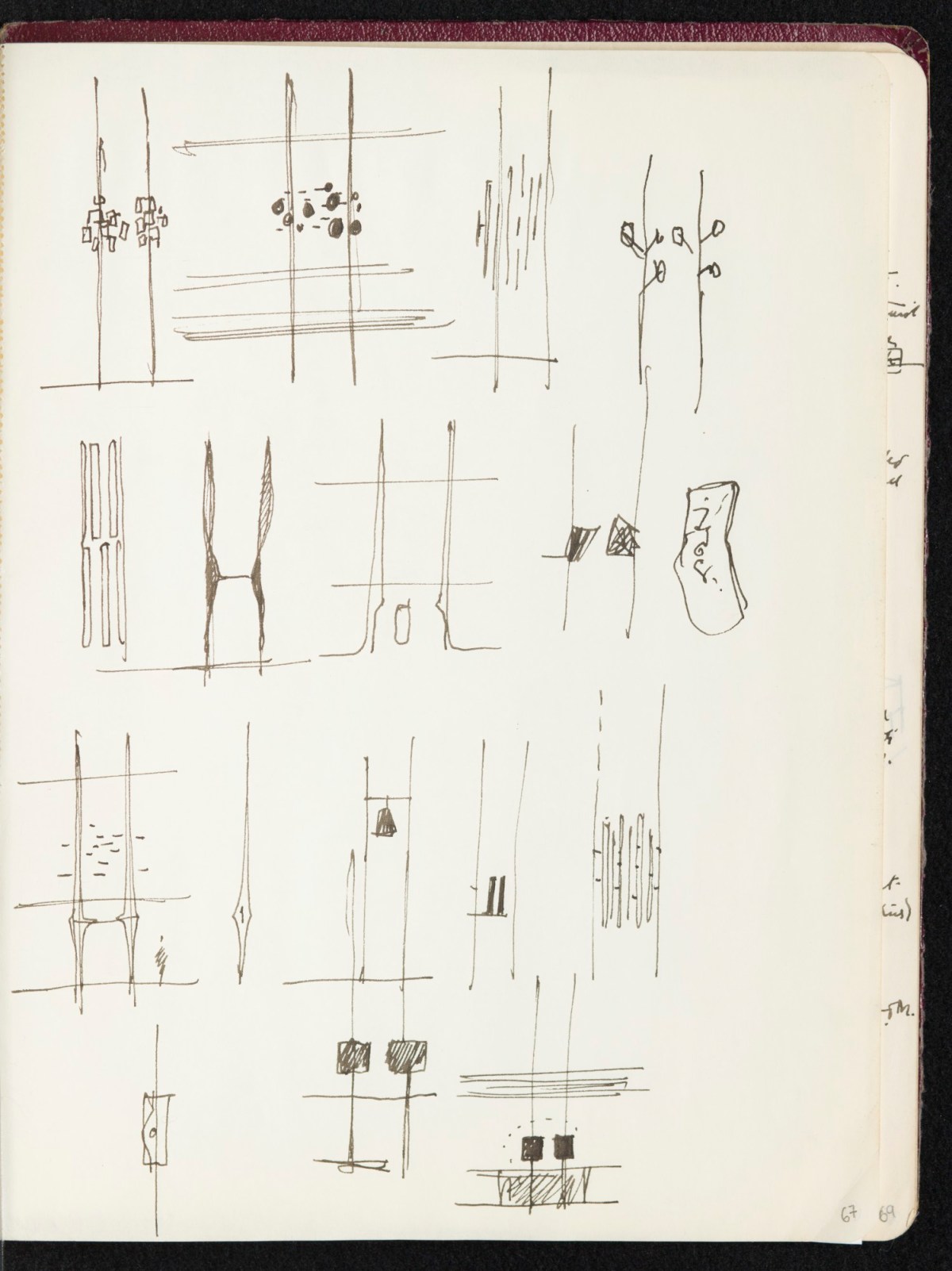 Sir Hugh Casson PRA, Sketchbook with designs and notes