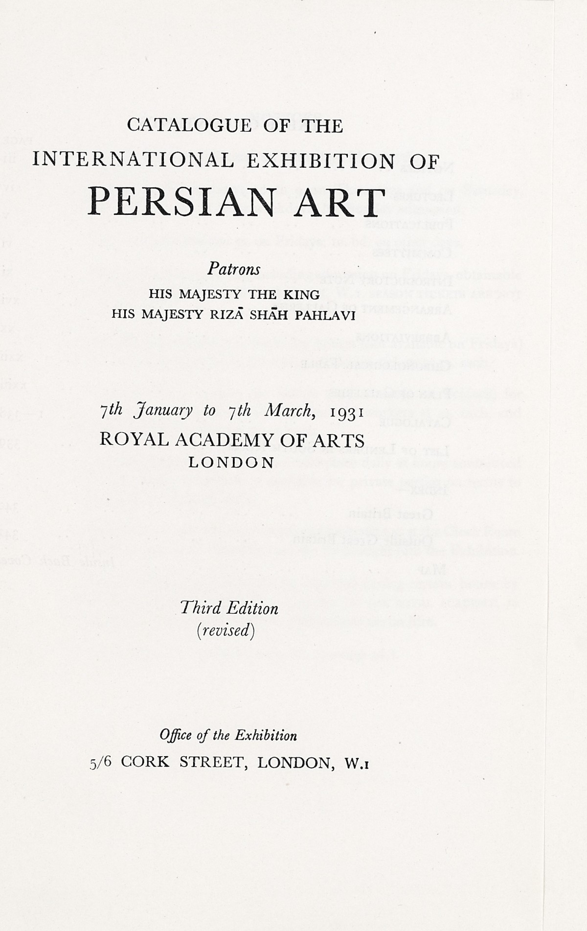 Page 5 of 1931 - International Exhibition of Persian Art