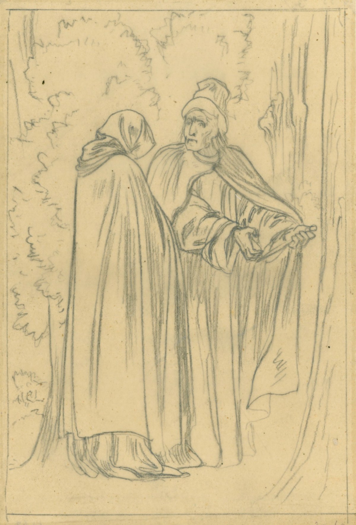 Lord Leighton PRA, Tracing for 'But you will help me?'