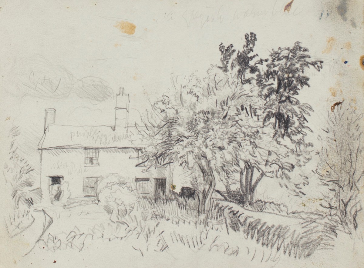 Sir George Clausen RA, Study for 'The Little Cottages'
