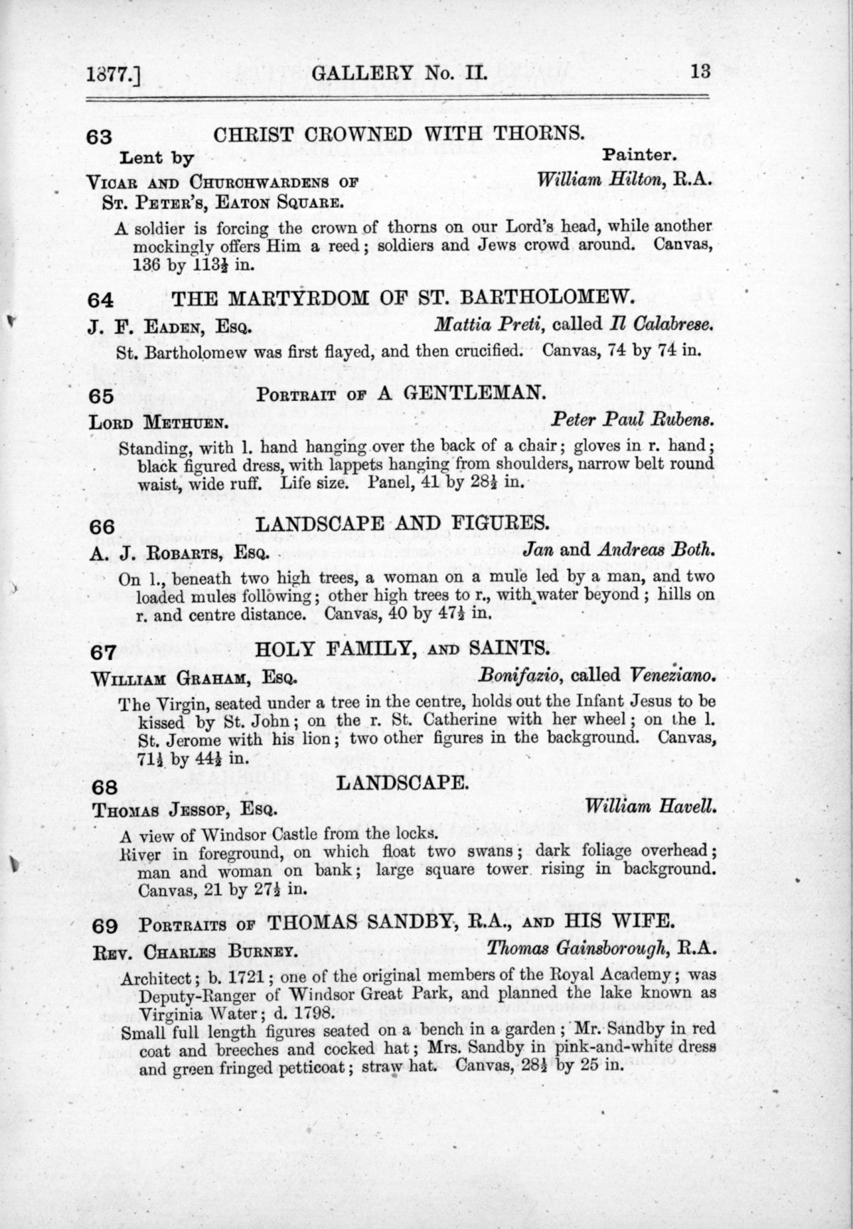 Page 13 of 1877 - Old Masters and deceased masters of the British School