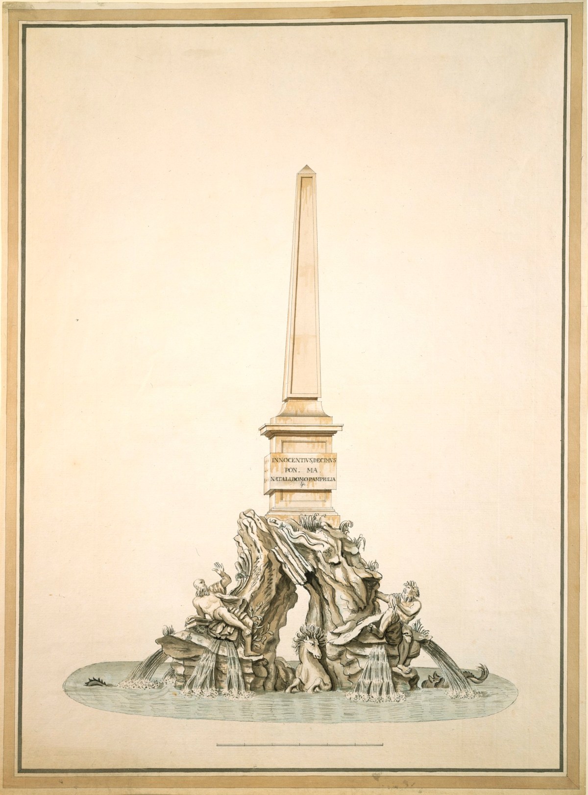 John Yenn RA, Design copy of Bernini's 'Fountain of the Four Rivers'