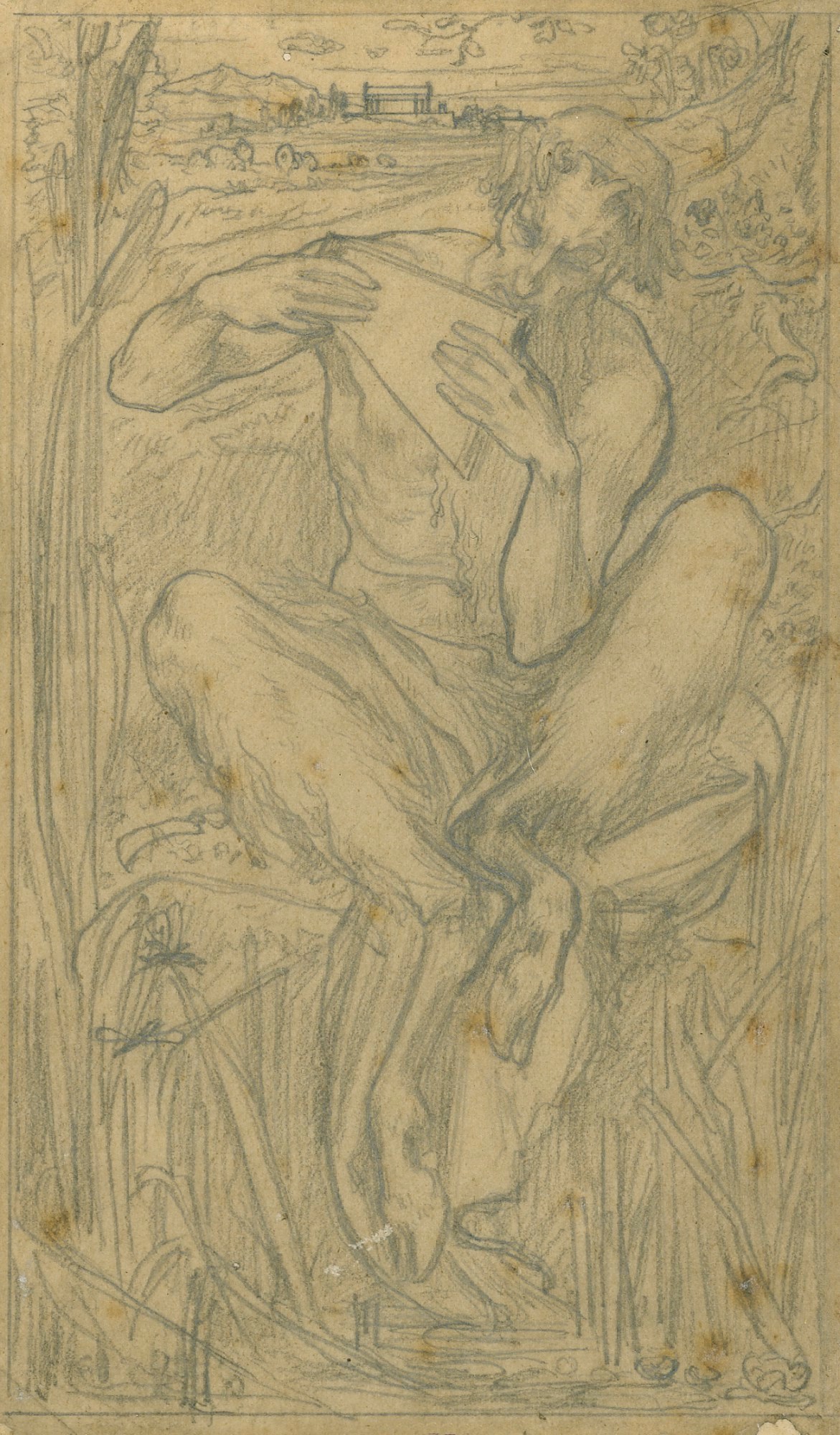 Lord Leighton PRA, Tracing for 'The Great God Pan'