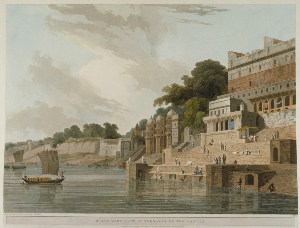 Thomas Daniell RA, Dusasumade Gaut, at Bernares, on the Ganges