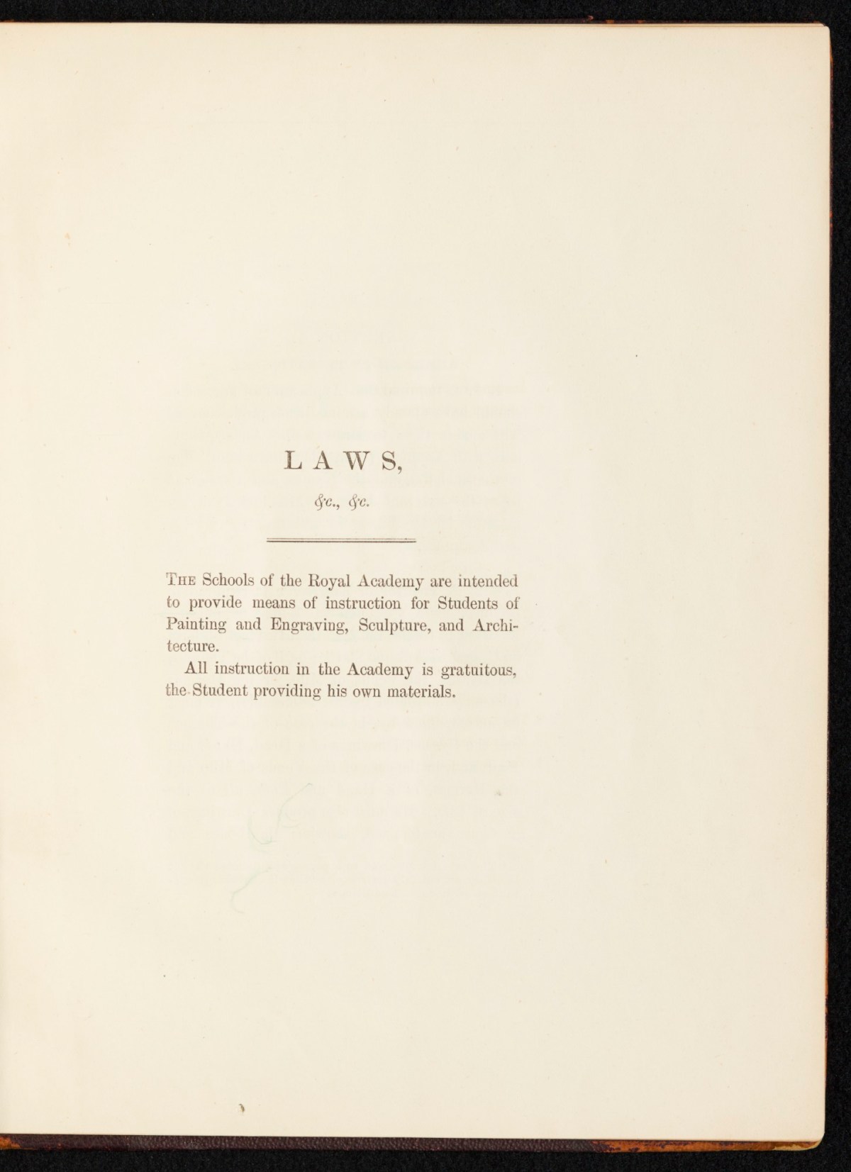 Sir Lawrence Alma-Tadema RA, A copy of the RA Laws as relating to the Schools, annotated and with sketches by Alma-Tadema