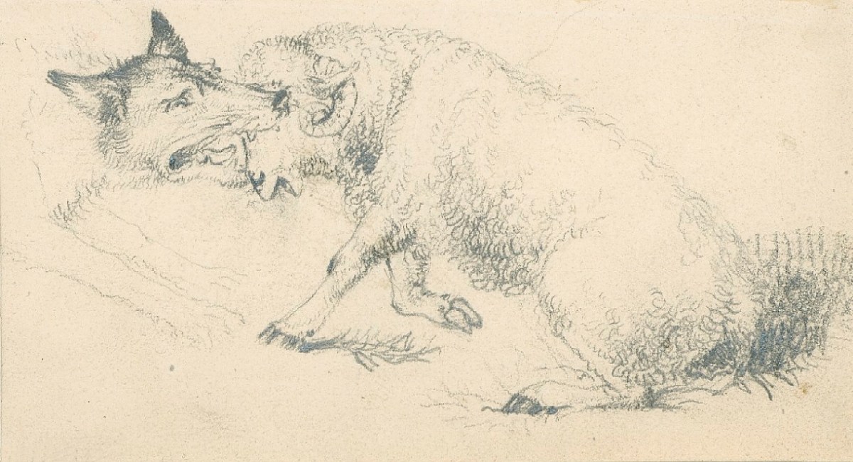 Sir Edwin Landseer RA, A dog attacking a ram