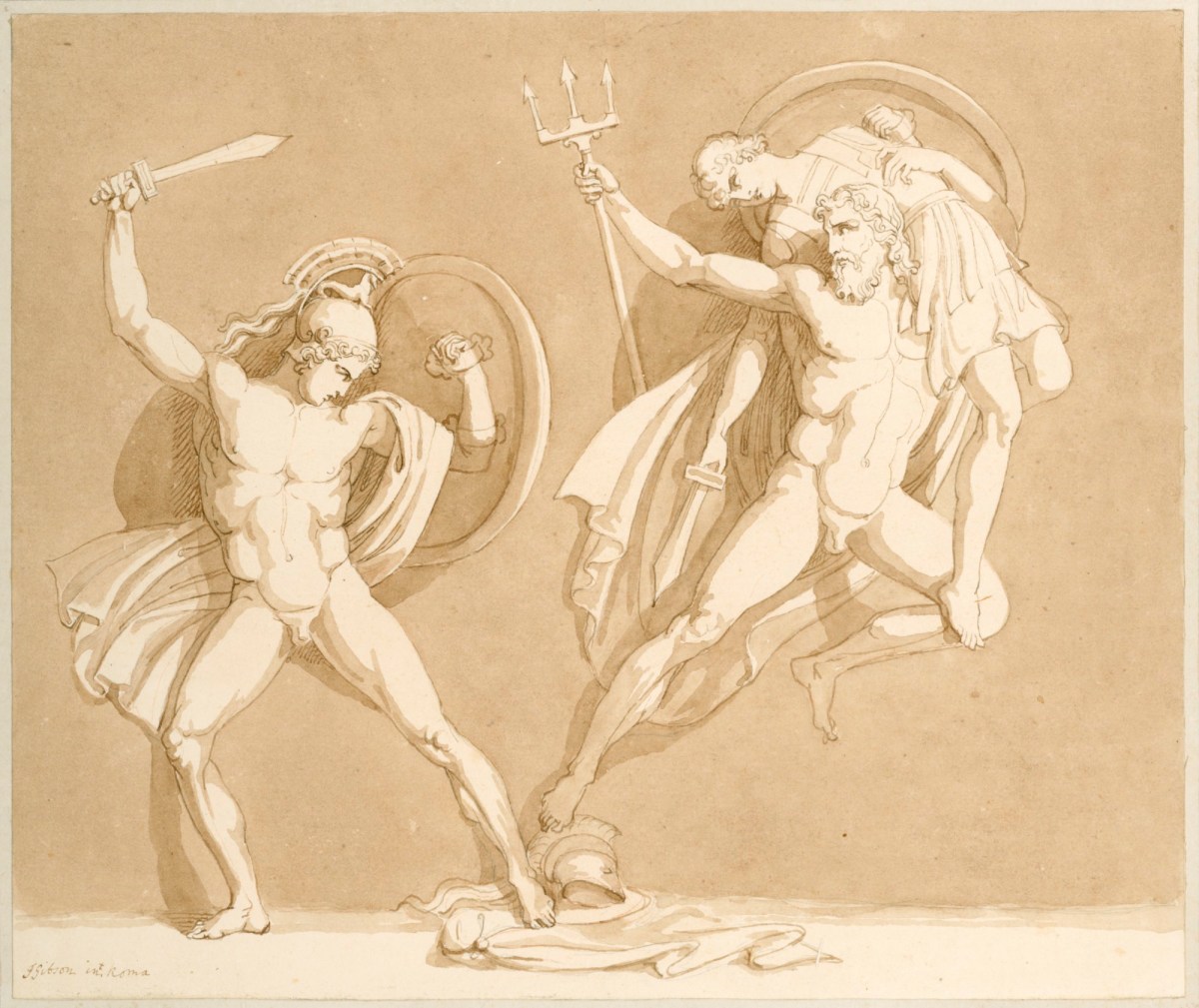 John Gibson RA, 'And casts thick darkness over Achilles eyes'