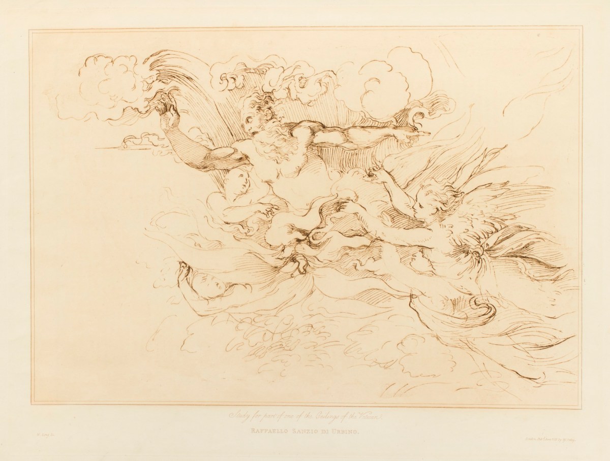 William Long, 'Study for part of one of the Ceilings of the Vatican' after a drawing attributed to Raffaello Sanziolong