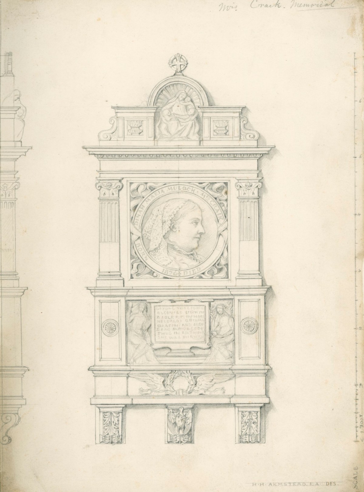 Henry Hugh Armstead RA, Design for a memorial to Mrs. Craik, Tewkesbury