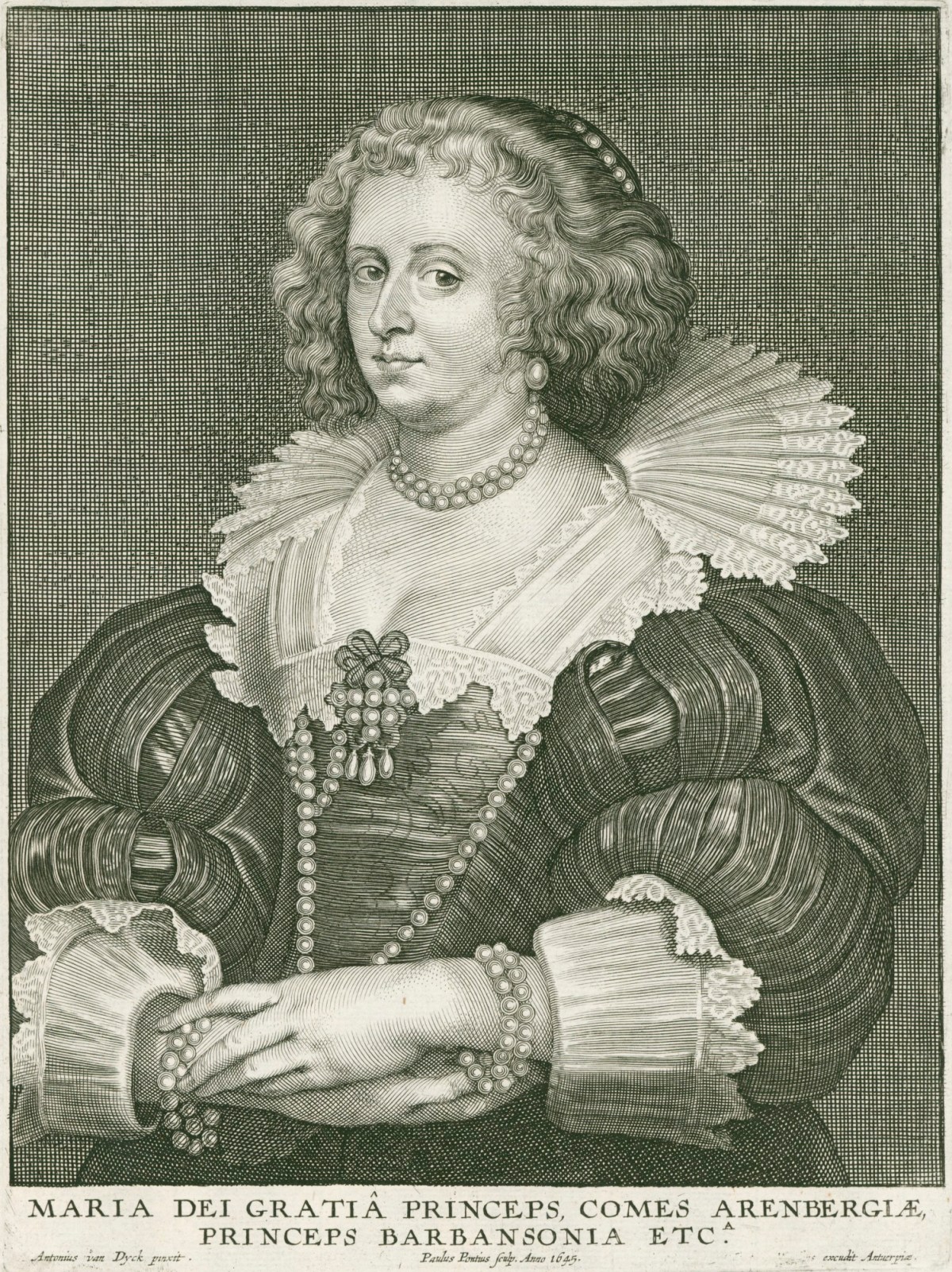 Paulus Pontius, Portrait of Princess Marie de Barbançon, Duchess of Arenberg