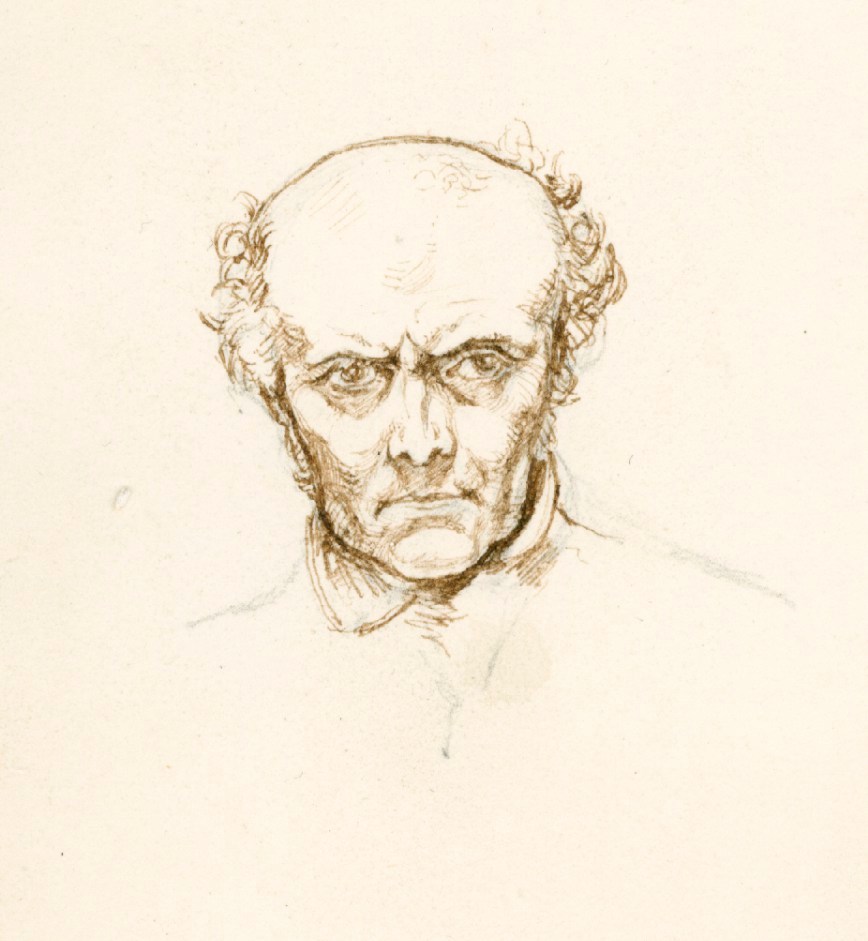 Henry Hugh Armstead RA, Study of a man's face for an illustration to Tennyson's Dora