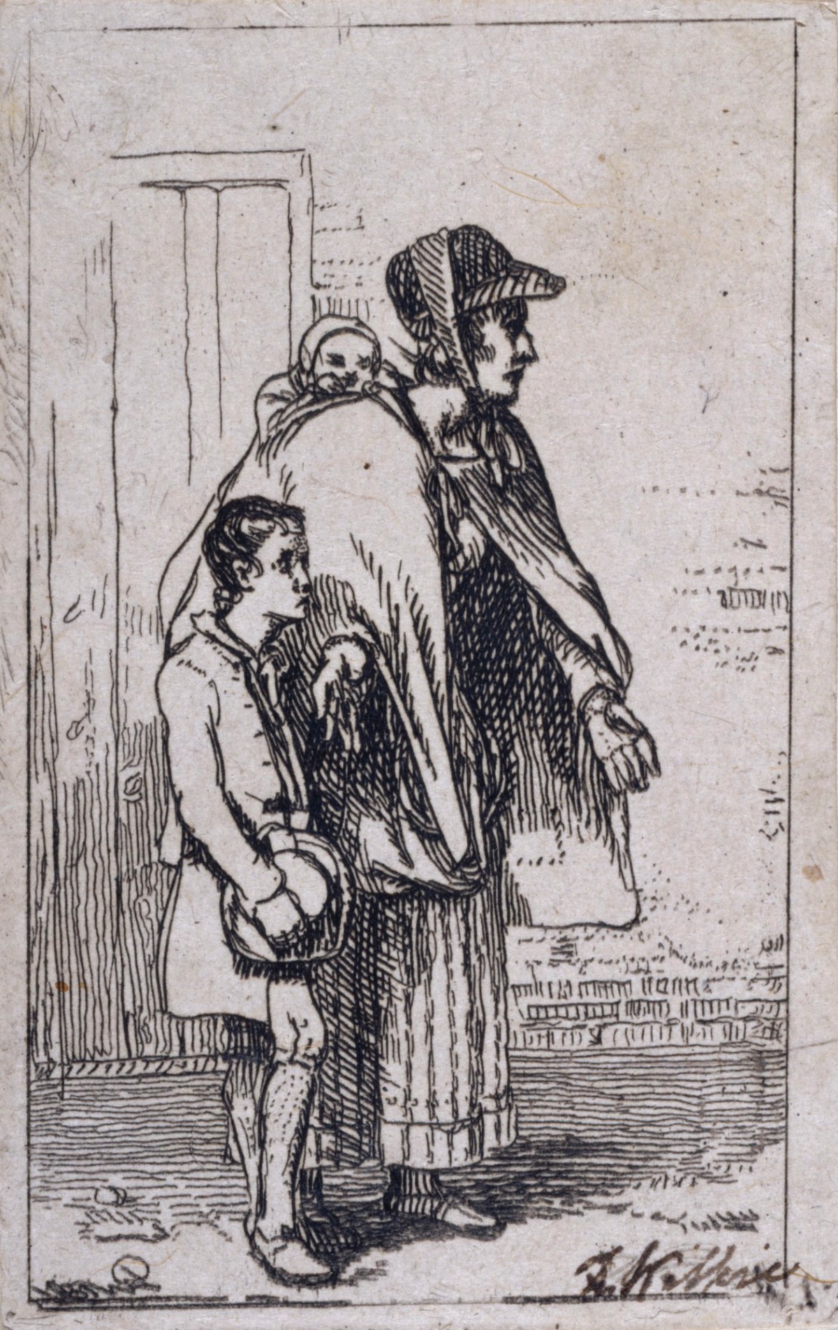 Sir David Wilkie RA, A Beggar Woman with Two Children