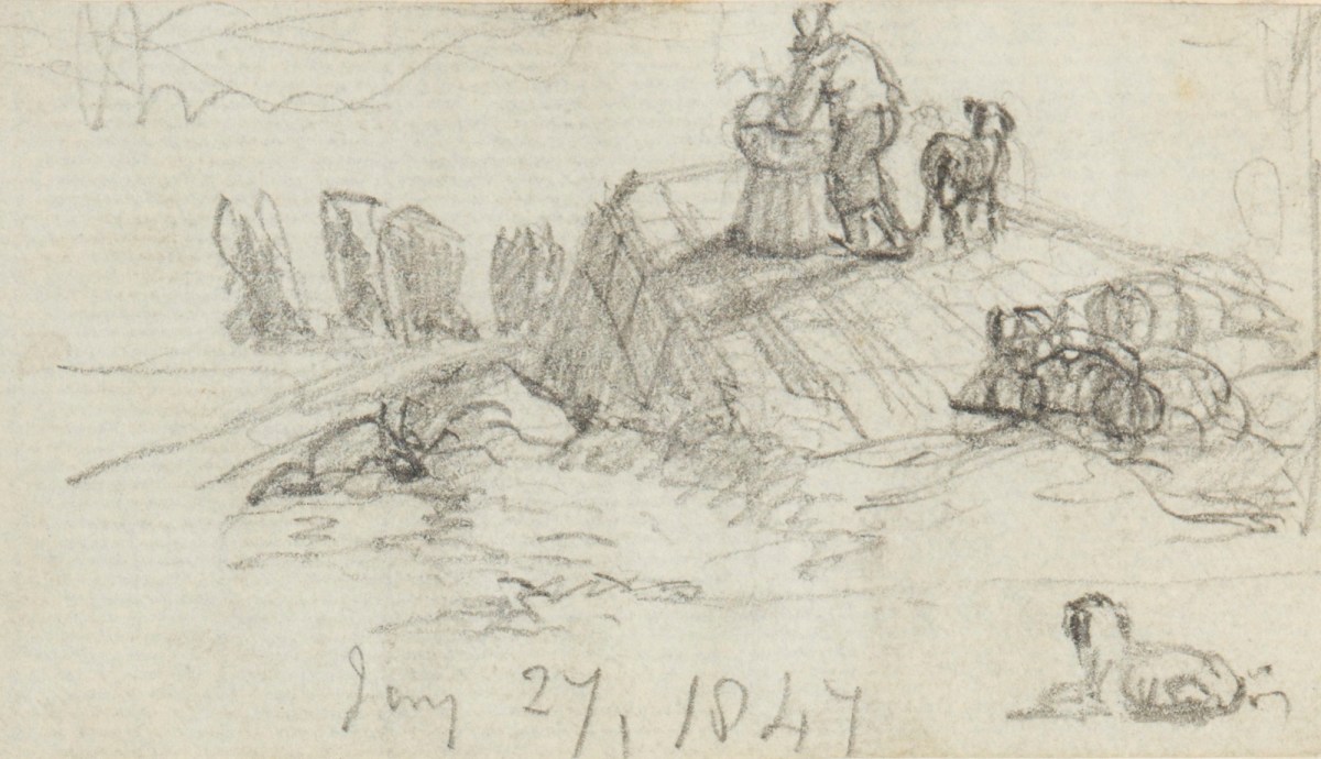 Clarkson Stanfield RA, A landscape with figures