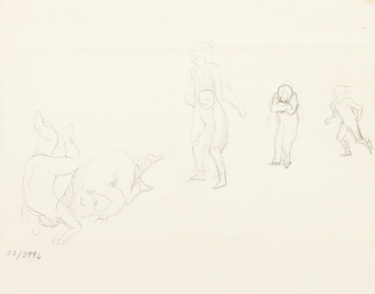 William Mulready RA, A sheet of drawings of children playing