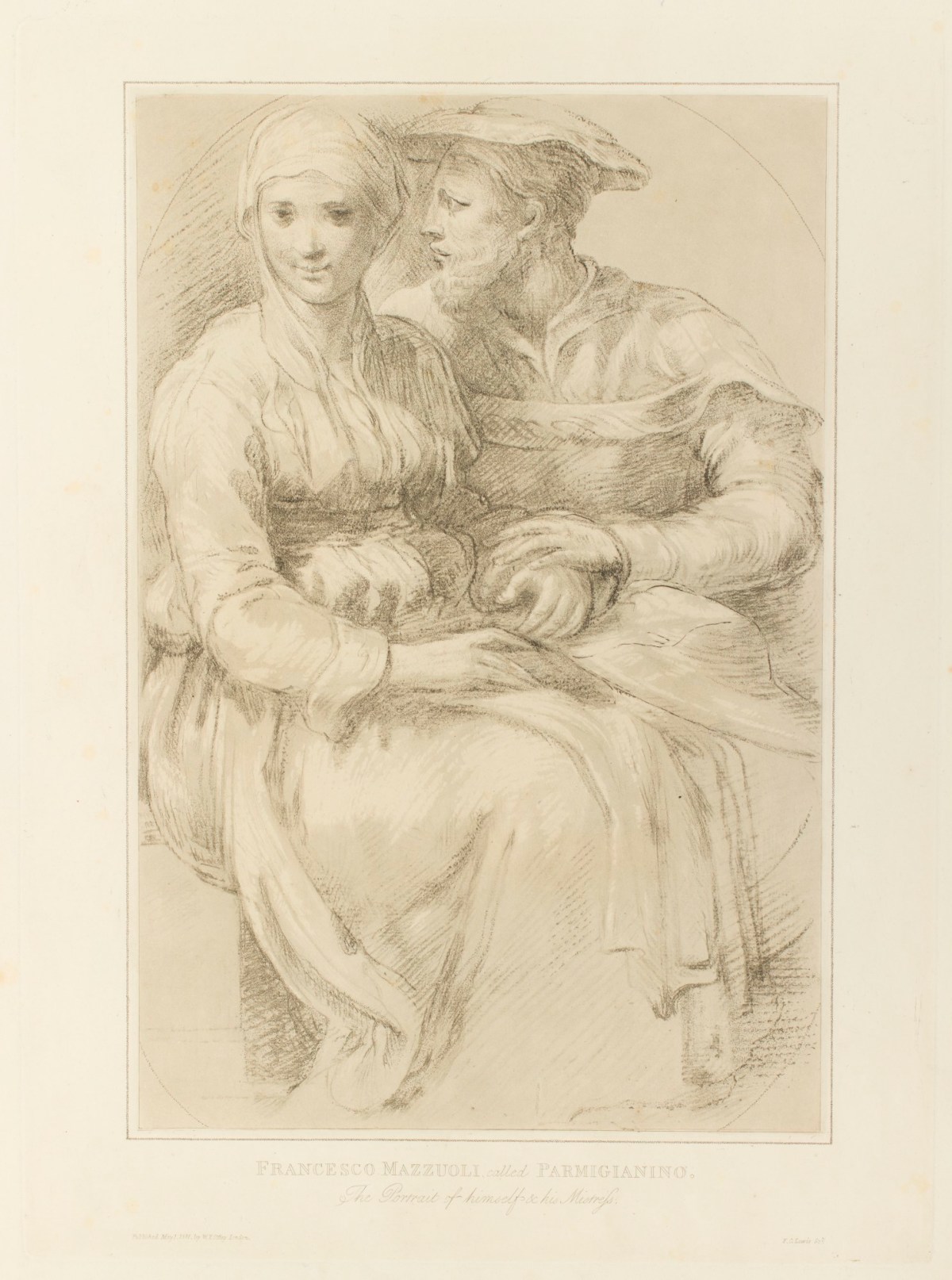 Frederick Christian Lewis Snr., 'A female winding thread, and a group of infants' after a drawing attributed to Parmigianino
