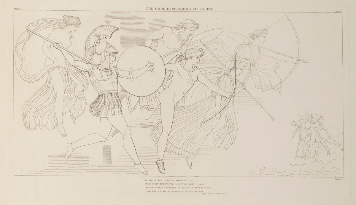 John Flaxman RA, The Gods Descending to Battle