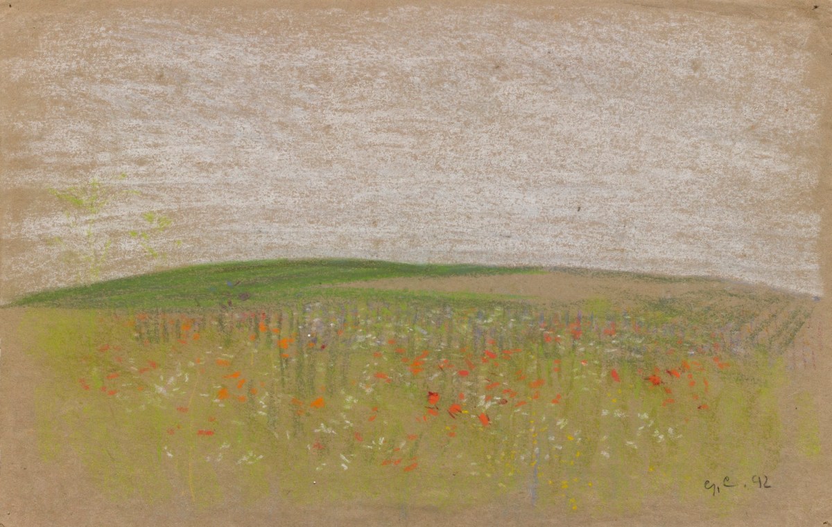Sir George Clausen RA, Study of a field with wild flowers