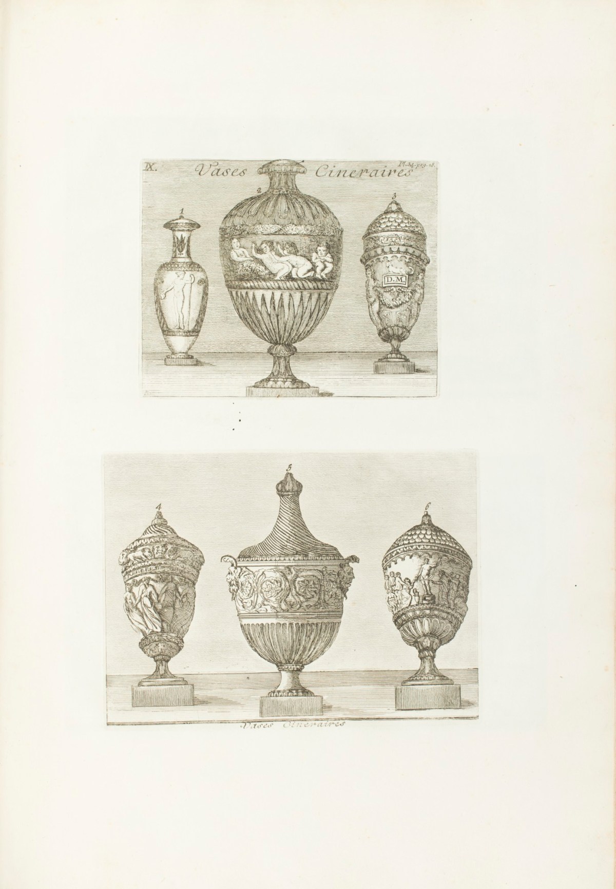 Jean Barbault, 'Vases cinéraires: Planche IX.'