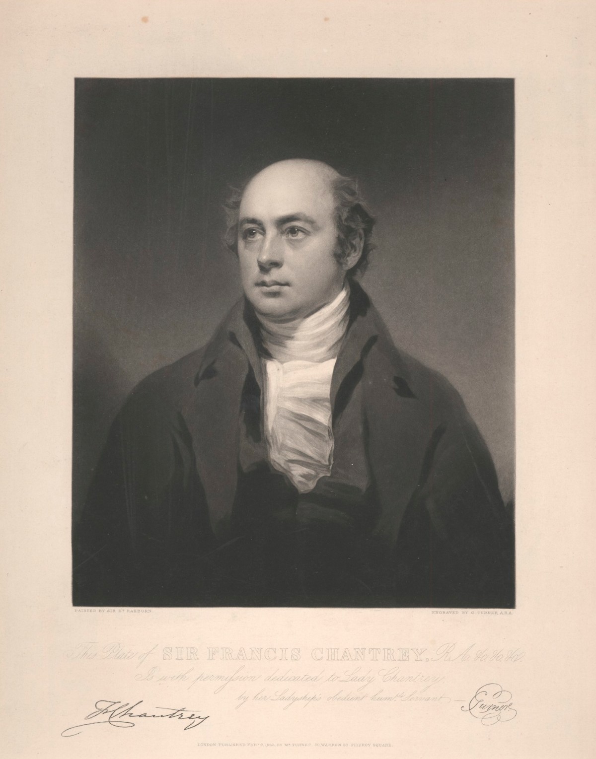 Charles Turner ARA, Portrait of Sir Francis Chantrey RA
