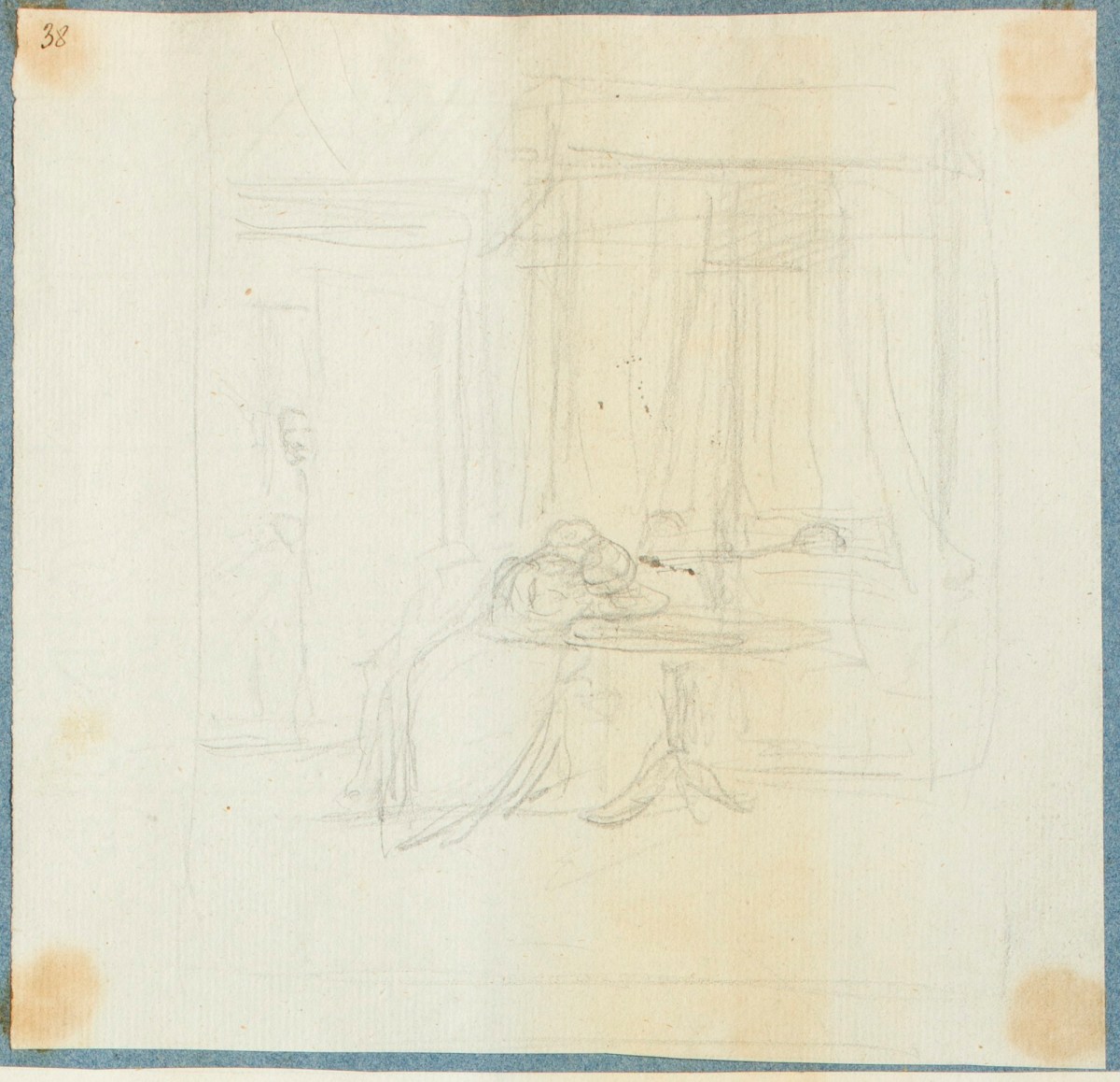 George Dance RA, Scene in a bedroom interior