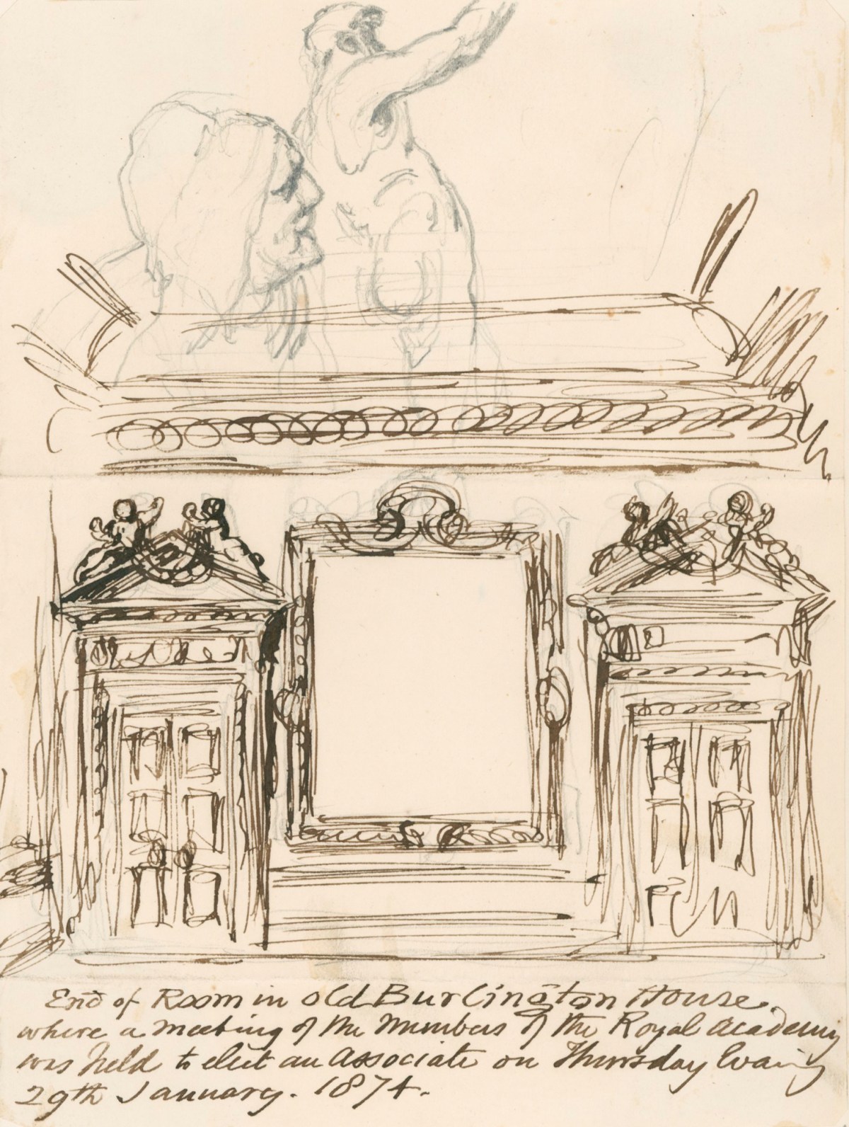 Sir John Gilbert RA, End of a room in Old Burlington House