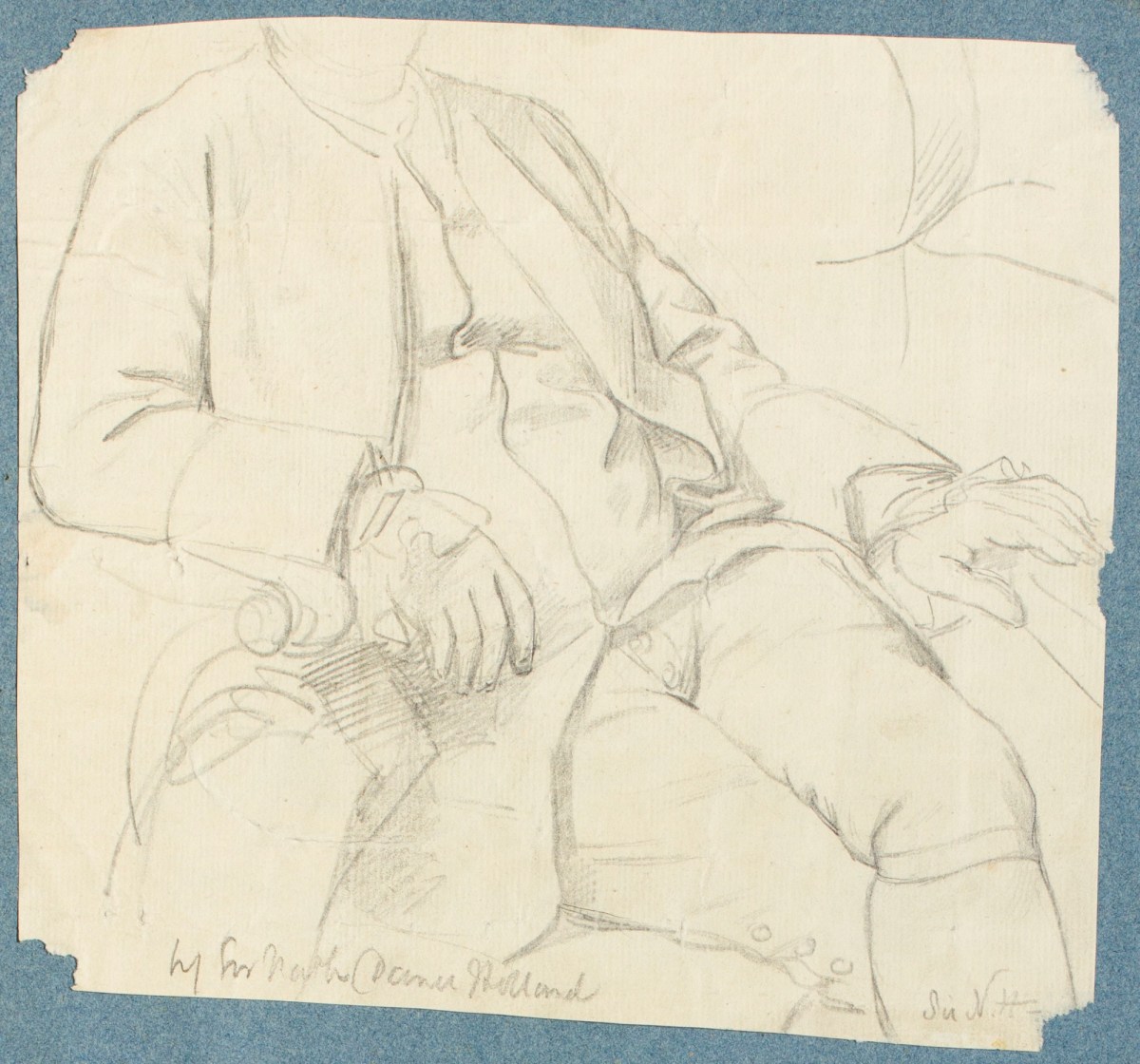 Nathaniel Dance RA, Seated man (fragment)