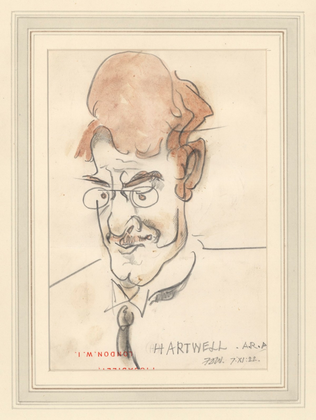 Francis Derwent Wood RA, Caricature of Charles Hartwell, R.A.