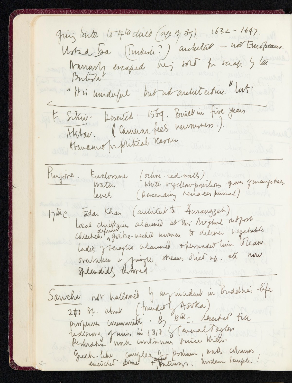 Sir Hugh Casson PRA, Sketchbook with designs and notes