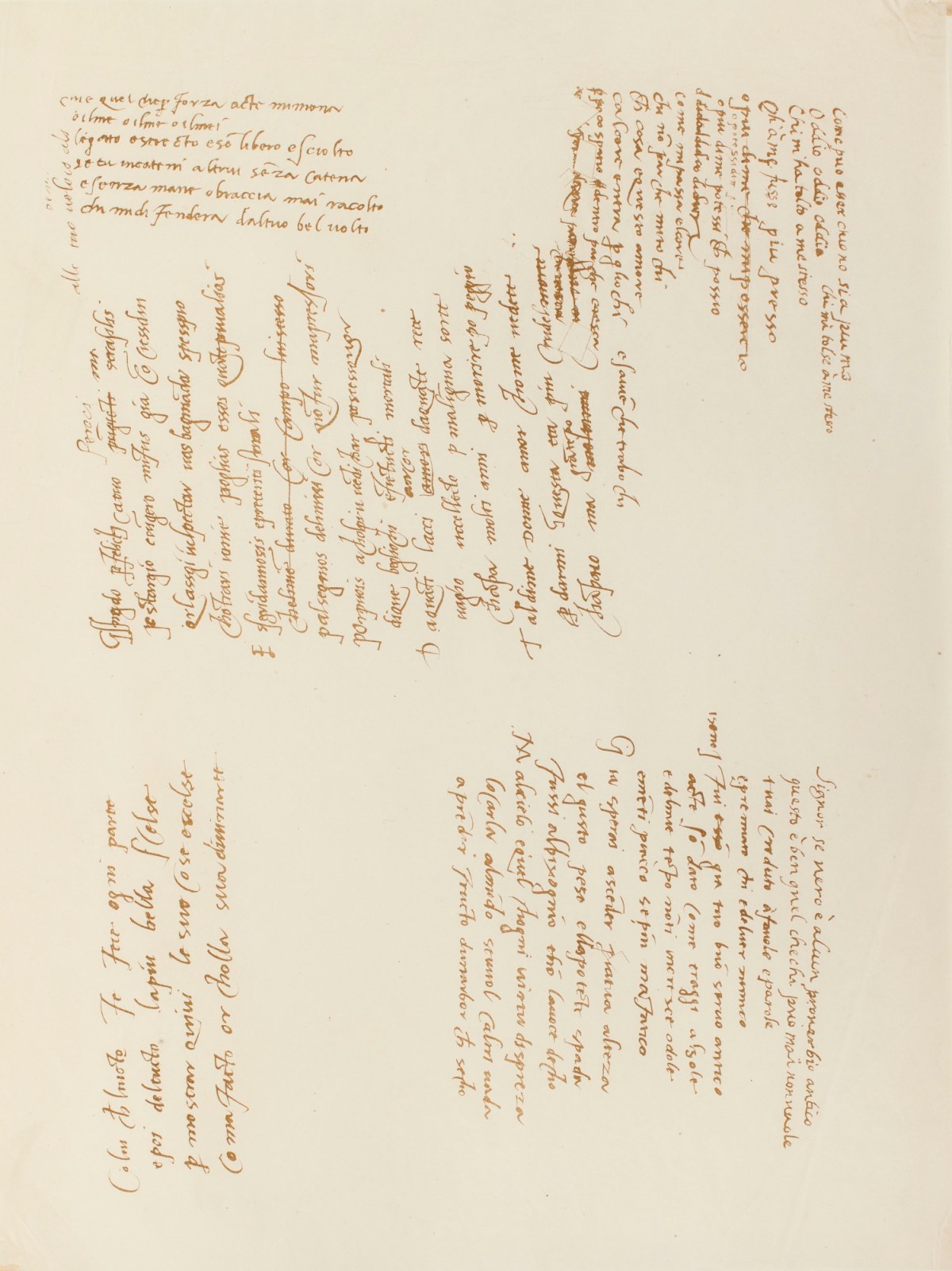 Michelangelo Buonarroti, 'Fac-simile of some poetry in the handwriting of Michelangelo' attributed to Michelangelo Buonarroti