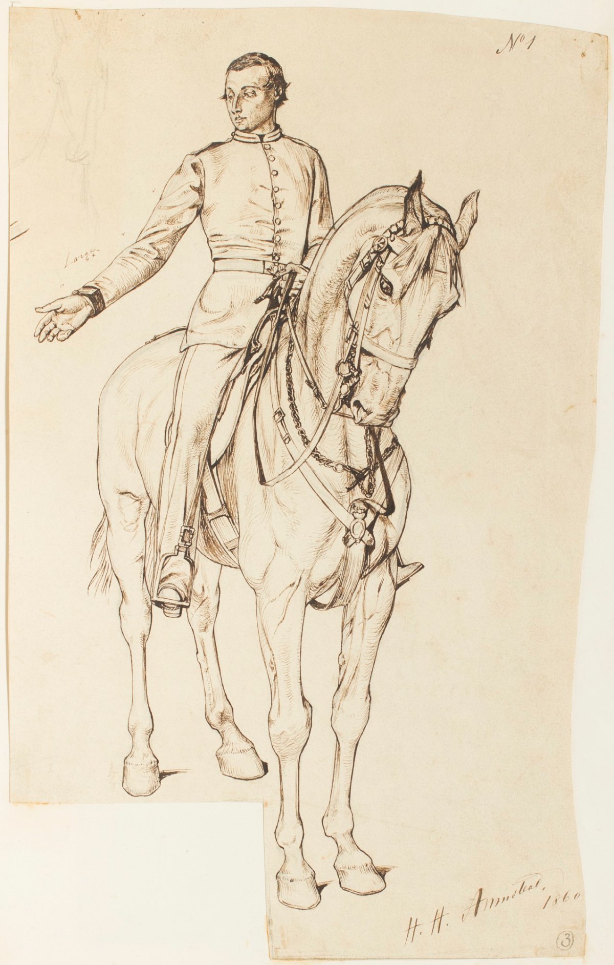 Henry Hugh Armstead RA, Study of a cavalryman for the 'Outram Shield'